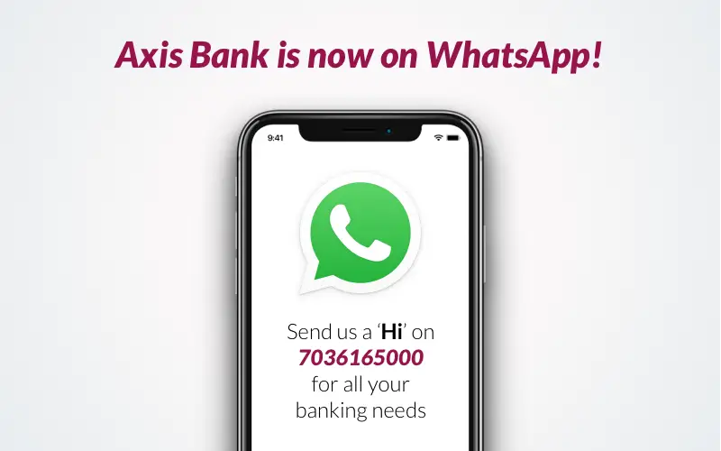 Axis bank whatsapp banking, whatsapp se balance check axis bank me
