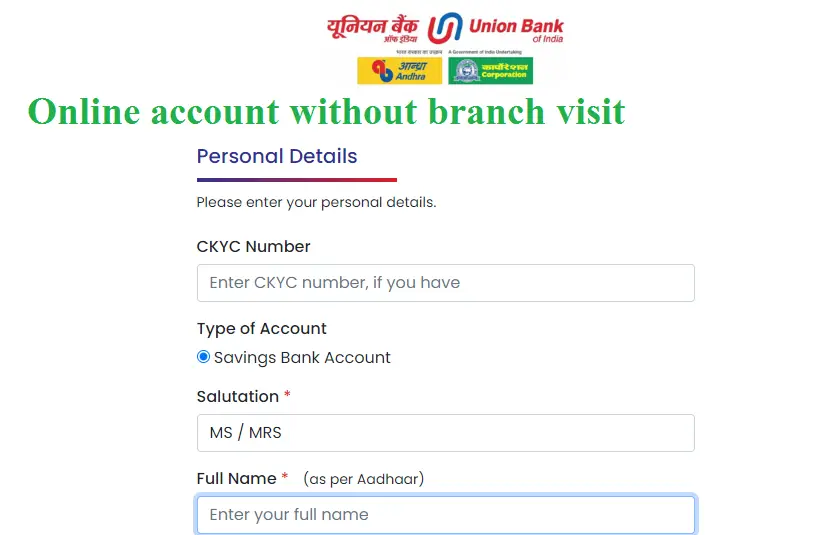 union bank online account opening